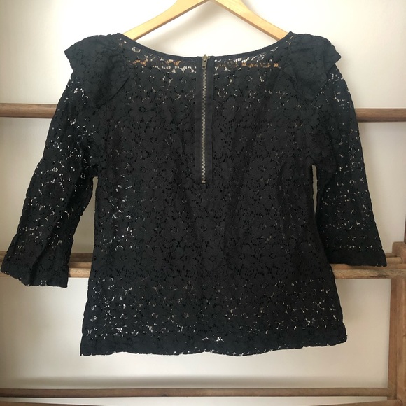 Black lace flowers top - Picture 3 of 5